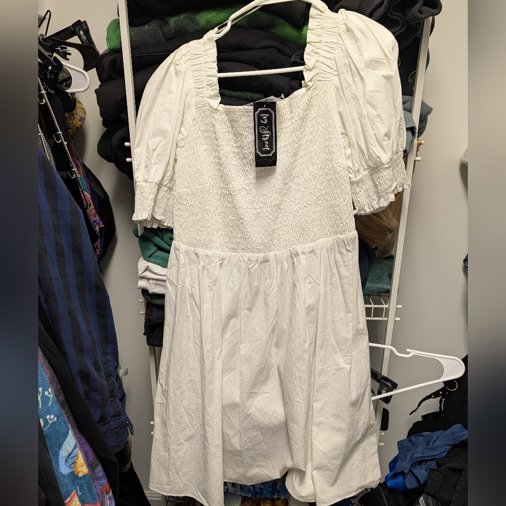 🚫SOLD🚫NWT : My Street : White Ruffle Dress : Size 2XL